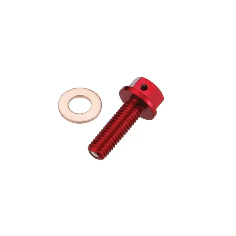 ACCEL KOREK SPUSTOWY OLEJU HONDA CRF 250 R/X ‘04- ‘15 ( Z MAGNESEM) KOLOR CZERWONY (MDP-00RD) Ograniczona ilość