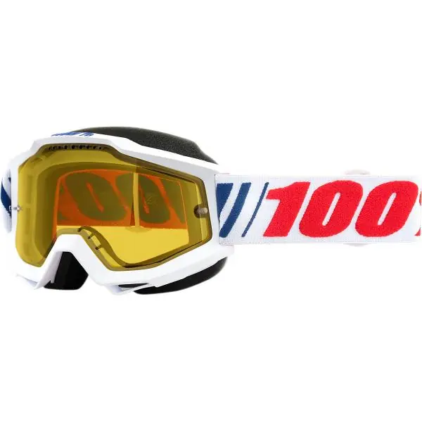 Popularny 100% Gogle Accuri Snowmobile Białe