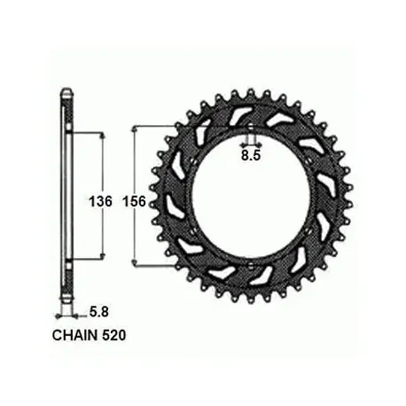 Oferta czasowa Zębatka Napędzana Sunstar Sunr1-3631-43 (Jtr822-43)