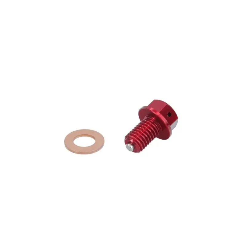 Ostatnia szansa Śruba spustu oleju M10x1,5 z magnesem czerwona Kawasaki KX450F KLX450 06-18