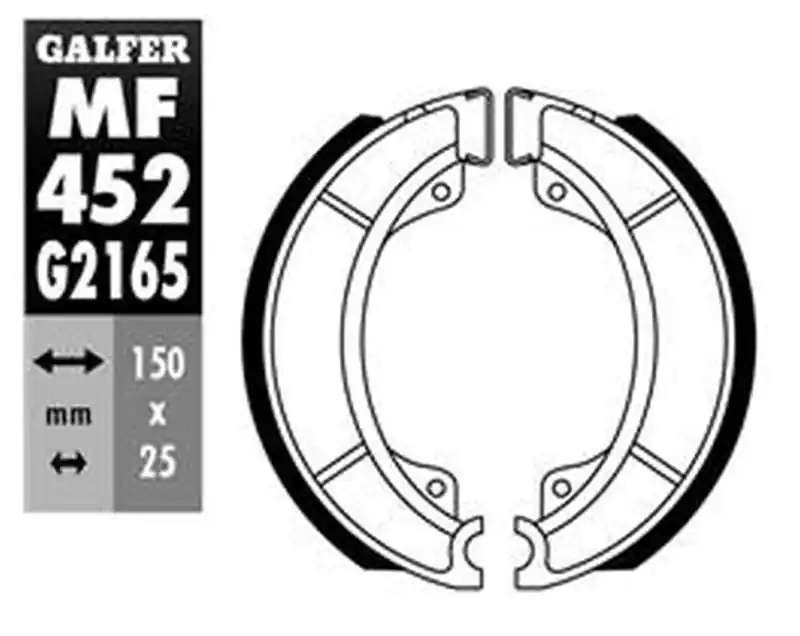 Oferta limitowana GALFER SZCZĘKI HAMULCOWE PRZÓD SH527 (Y527) YAMAHA SR 125 ‘82-‘97, SR 250 ‘80-‘90, TYŁ CPI ARAGON 125 ‘07-,(25x130MM)