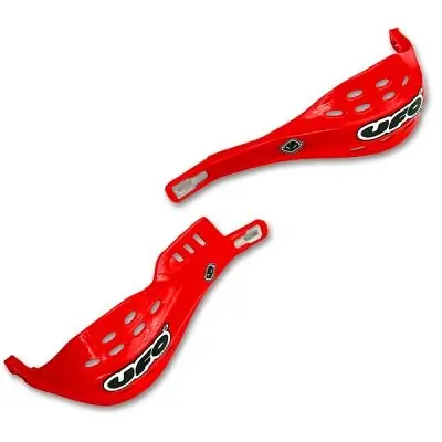 Nowość UFO OSŁONY RĄK (HANDBARY) ALU JUMPY KOLOR CZERWONY (Z MOCOWANIAMI 22MM)