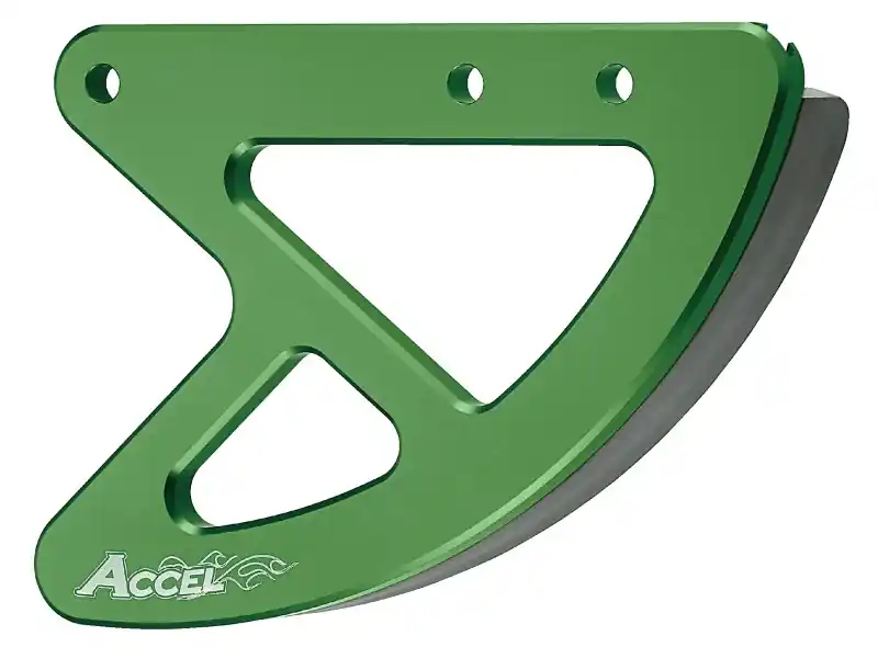 ACCEL OSŁONA TARCZY HAMULCOWEJ TYŁ KAWASAKI KXF 250/450 ‘05-‘17, KX 125/250 ‘05-‘08 (ALUMINIOWA), KOLOR ZIELONY Bezpieczne zakupy