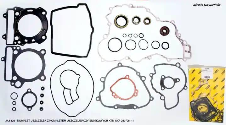 Nowość PROX KOMPLET USZCZELEK Z KOMPLETEM USZCZELNIACZY SILNIKOWYCH KTM SXF 250 ‘05-‘12, EXCF 250 07-13