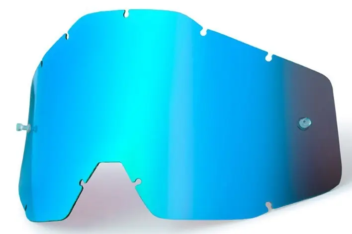 Łatwy zwrot 100 PROCENT WYPRZEDAŻ SZYBA/SZYBKA POJEDYNCZA DO GOGLI RACECRAFT 1 / ACCURI 1 / STRATA 1 BLUE MIRROR KOLOR NIEBIESKIE LUSTRO Z ANTI FOG STARSZY
