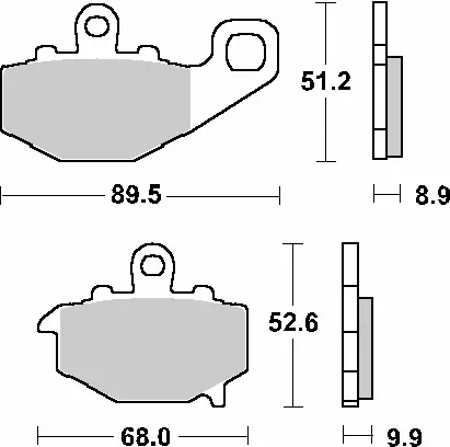 Rabat SBS KLOCKI HAMULCOWE KH192 STREET STANDART CERAMIC KOLOR CZARNY PASUJE DO KAWASAKI ER-6F/GPZ/KLE/Z/ZR/ZX-6R/ZX-9R/ZX-10R/ZZR TYŁ