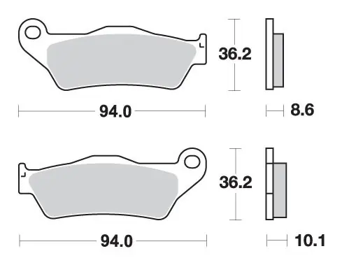 SBS KLOCKI HAMULCOWE KH363 STREET PERFORMANCE (EXCEL) SINTER KOLOR ZŁOTY PASUJE DO BMW R850/1100/1150/1200, K1200/1300 TYŁ Zniżka