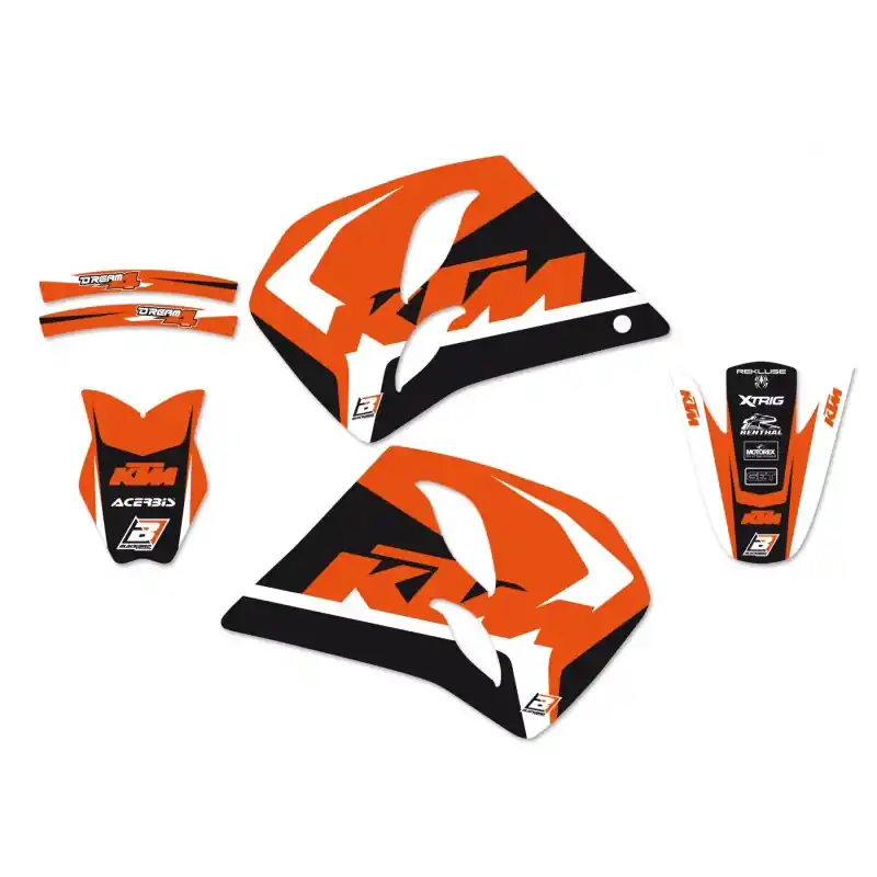 Wyjątkowa oferta BLACKBIRD WYPRZEDAŻ KOMPLET NAKLEJEK (OKLEIN) KTM 2T ‘93- ‘97 (2 STROKE ALL MODELS) DREAM 4 KOLOR POMARAŃCZOWY CZARNY