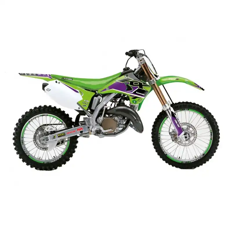 BLACKBIRD KOMPLET NAKLEJEK (OKLEIN) KAWASAKI KX 125/250 ‘03- ‘08 DREAM 5 KOLOR ZIELONY CZARNY Bezpieczne zakupy